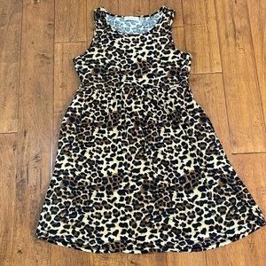 Honeyuppy Leopard Print Sleeveless Swing Dress